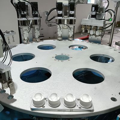 Capuchon de détergent de linge machine d'assemblage automatique tourne-disque d'exploitation en acier inoxydable